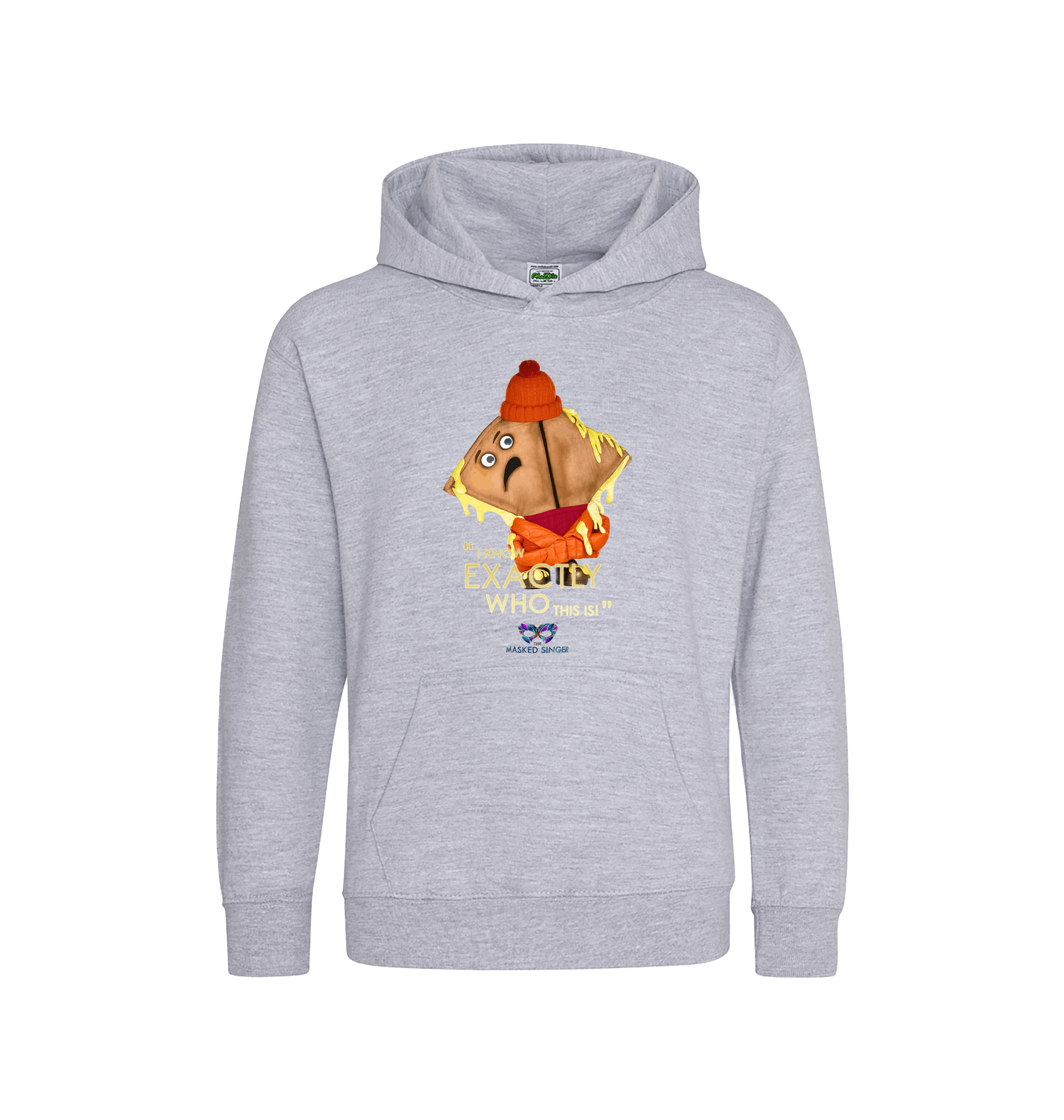 Heather Grey Printed Kids Hoodie Front